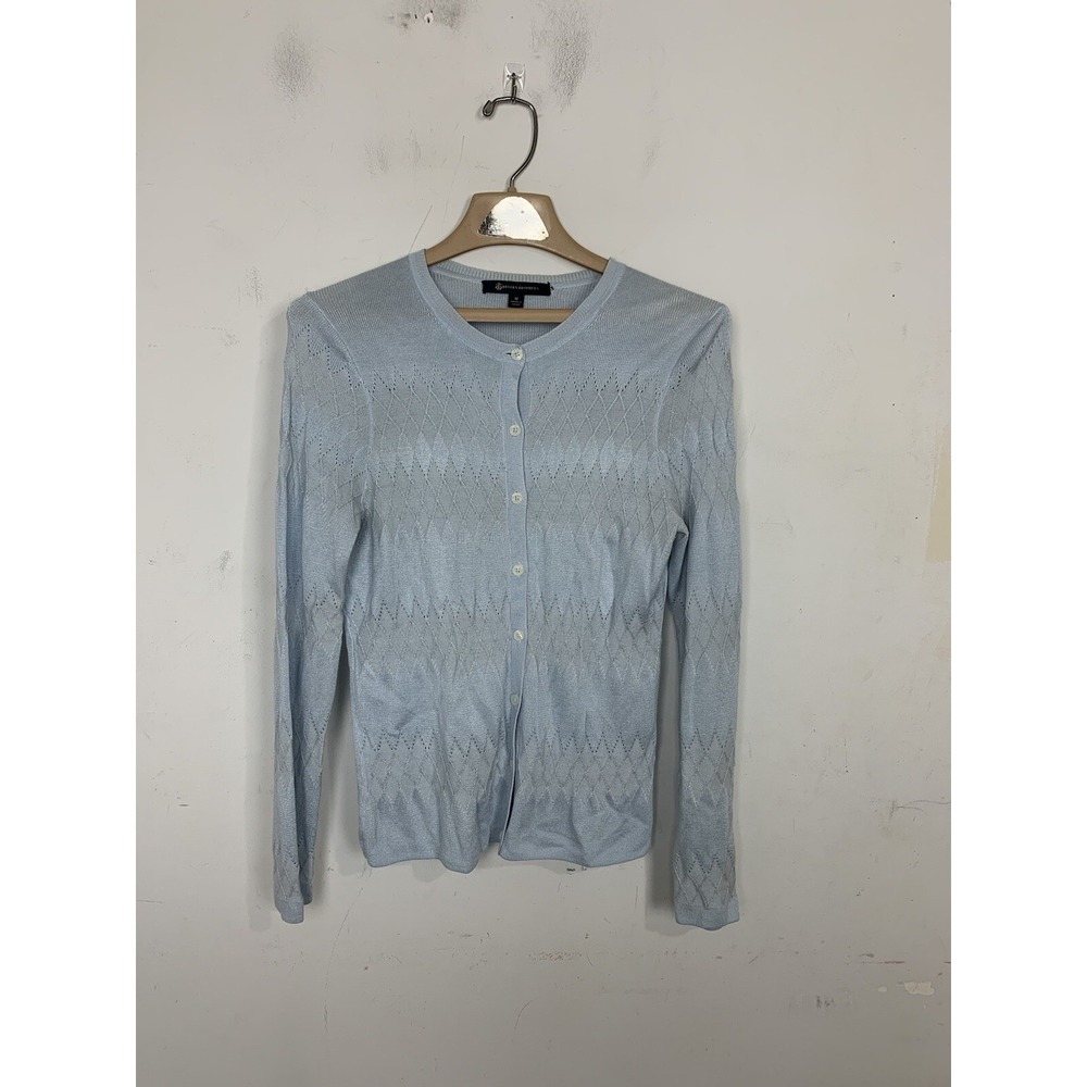 Brooks Brothers Womens Cardigan Medium Coquette Preppy Y2K Spring Old Money Blue